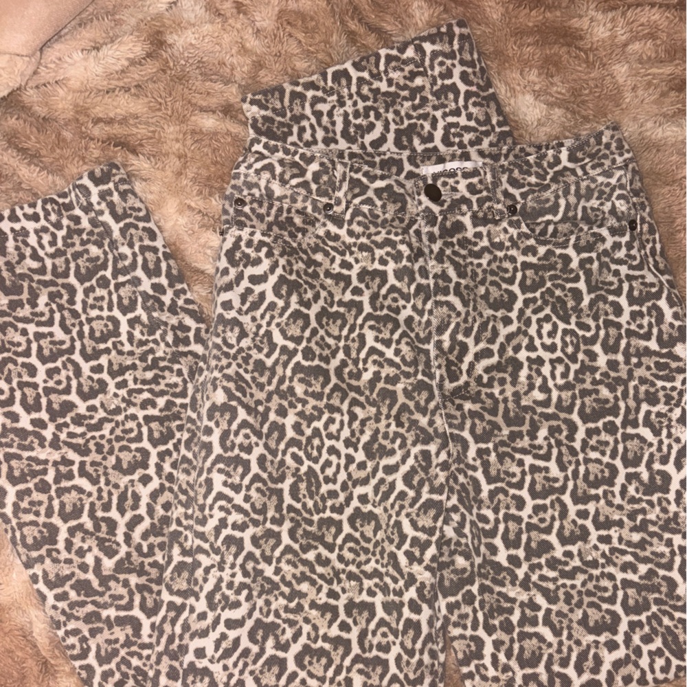 Vigoss Leopard Print Flare Jeans